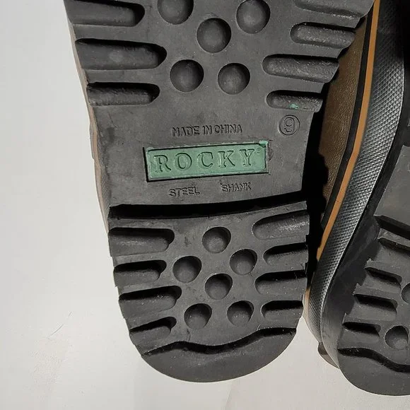 ROCKY Men's US 9 Polartec Insulated Duck Boots Leather & Rubber Muck Work Boots - Picture 11 of 11